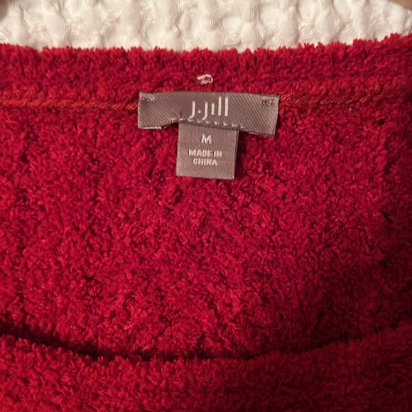 J Jill Chenille Red Tunic Sweater - Picture 3 of 4